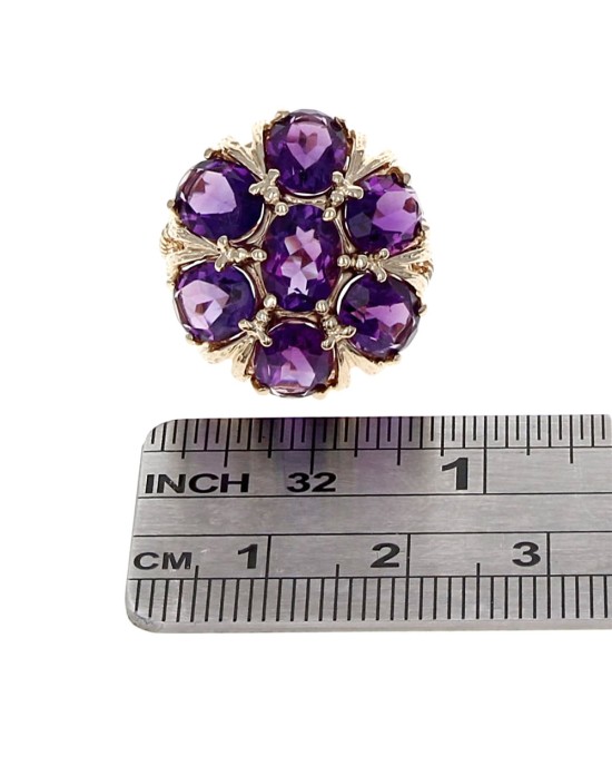 Amethyst Dome Ring in Gold